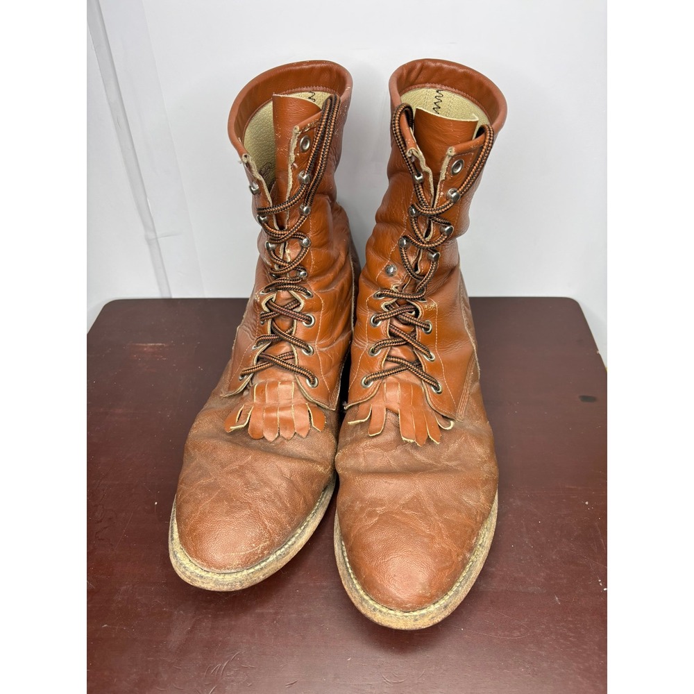 Justin Style 110251 Work Boots Men's Size‎ 12D Brown Leather Lace Up